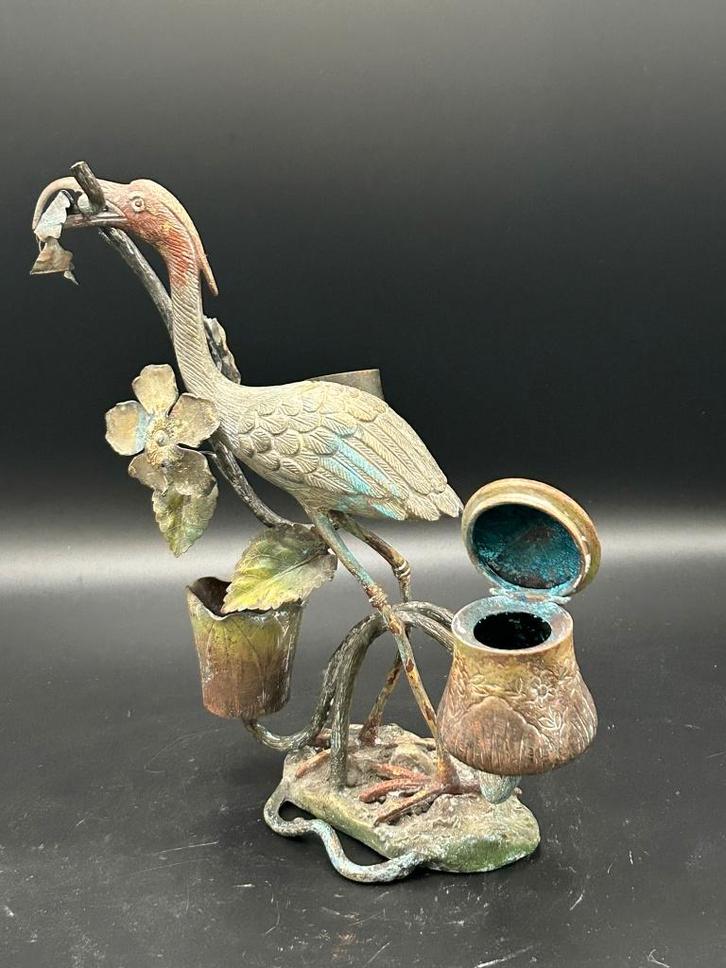 Art Nouveau vogel bureau set – Jugendstil penhouder, Antiek en Kunst, Curiosa en Brocante, Ophalen of Verzenden