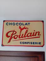 Geëmailleerde plaat POULAIN, Verzamelen, Ophalen of Verzenden, Zo goed als nieuw, Reclamebord