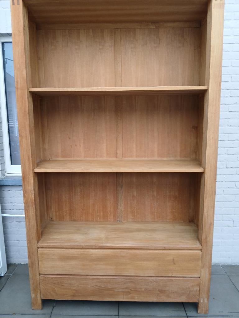 Boekenkast teak, Ophalen, Gebruikt, 100 tot 150 cm, 200 cm of meer