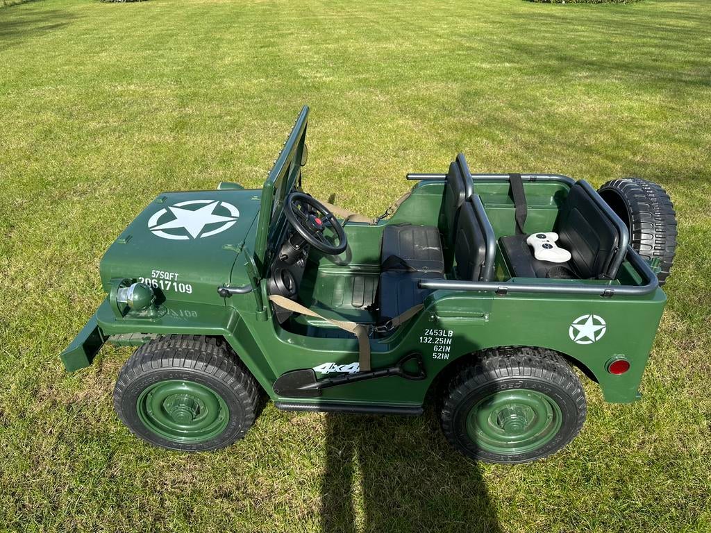 Willy’s Jeep Army 24 3 persoons kinderauto groen, Ophalen, Zo goed als nieuw
