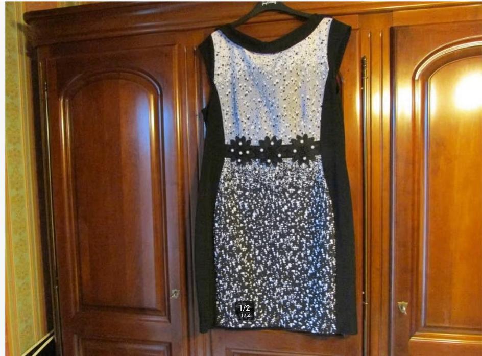 kleed Joseph Ribkoff zwart met wit 50 euro nummer 3., Vêtements | Femmes, Robes, Joseph Ribkoff, Enlèvement, Comme neuf, Noir