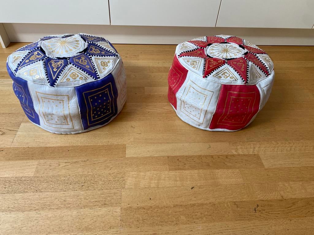 Marrokaanse poef, Enlèvement, Comme neuf, Cuir