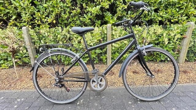 Zwarte herenfiets, Ophalen, Velgrem, Versnellingen, Minder dan 49 cm