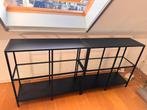 2 VITTSJÖ Stellingkasten, zwartbruin/glas, 100x93 cm, Ophalen, Zo goed als nieuw