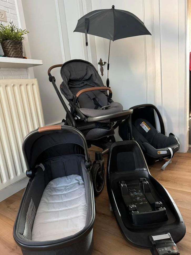 Maxi-Cosi 3-in-1 kinderwagen set + autostoel&ISOFIX + wieg, Enfants & Bébés, Poussettes & Combinaisons, Utilisé, Poussette, Maxi-Cosi