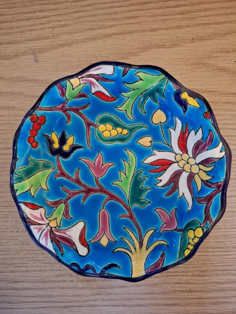 vintage schaaltje of coupelle van Emaux de Longwy uit Frankr, Antiquités & Art, Enlèvement