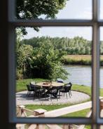 Ronde tuintafel met stoelen, Ophalen, Gebruikt, Rond, Teakhout