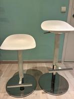Tabourets de bar réglables blancs x 2 style IKEA- bon état, Maison & Meubles, 2 tabourets, Comme neuf, Enlèvement, Métal