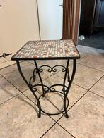 Vintage mozaïek bijzettafeltje/plantentafel, Minder dan 55 cm, Gebruikt, Vierkant, Ophalen