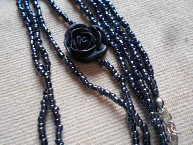 lot zwarte juwelen, hout, agaat, kraaltjes, leder enz, Handtassen en Accessoires, Kettingen, Nieuw, Overige materialen, Zwart