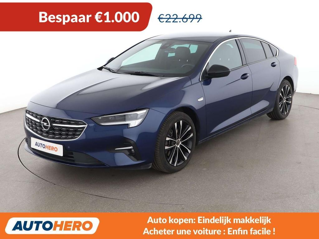 Opel Insignia 2.0 Turbo Ultimate (bj 2021, automaat), Auto's, 1998 cc, Gebruikt, 1595 kg, Blauw
