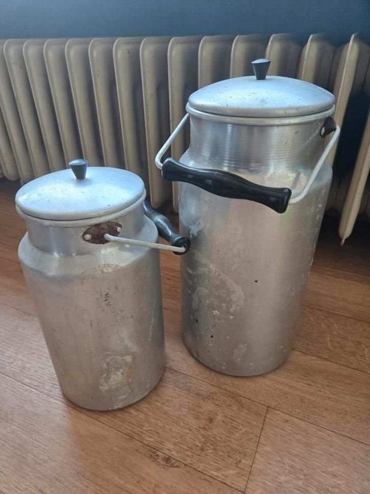 Melkkannen, Huis en Inrichting, Emmers, Aluminium, Ophalen