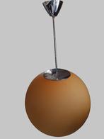 Grote bolhanglamp opaline glas Ø 50 cm H + 87 cm staaf, 75 cm ou plus, Verre, Enlèvement, Utilisé