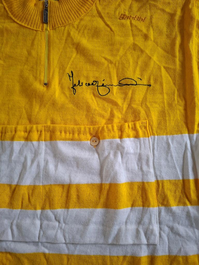 koerstruitje wielertrui Santini Gimondi retro Tour de France, Vélos & Vélomoteurs, Vêtements d'extérieur, Enlèvement ou Envoi