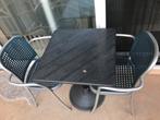 Terrastafel en 2 design stoelen, Ophalen, Zo goed als nieuw, Vierkant, Overige materialen