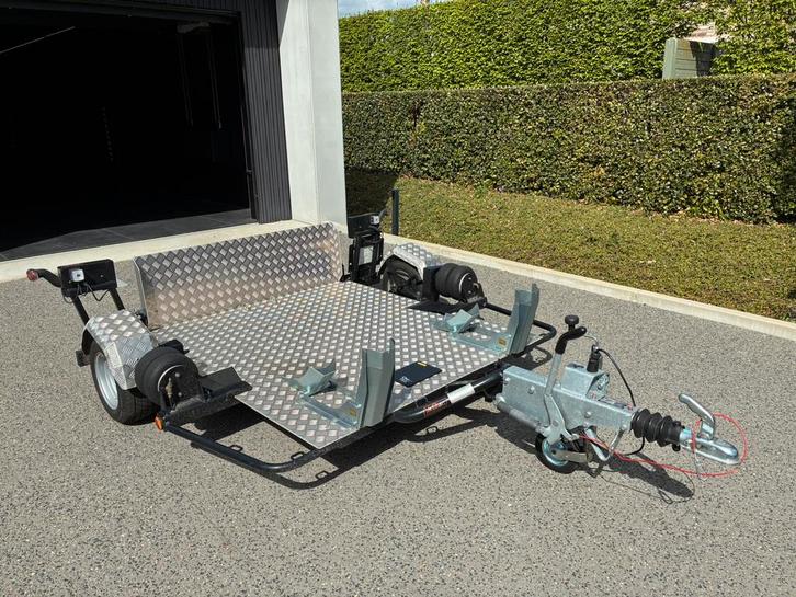 Aanhangwagen (airtrailer) voor 2 moto’s, Autos : Divers, Remorques, Comme neuf, Enlèvement