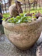 Toffe bloempot in witte keramiek, Ophalen, Zo goed als nieuw