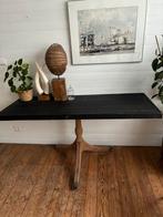 Houten bureau met antiek onderstel, Huis en Inrichting, Tafels | Sidetables, Ophalen, Gebruikt