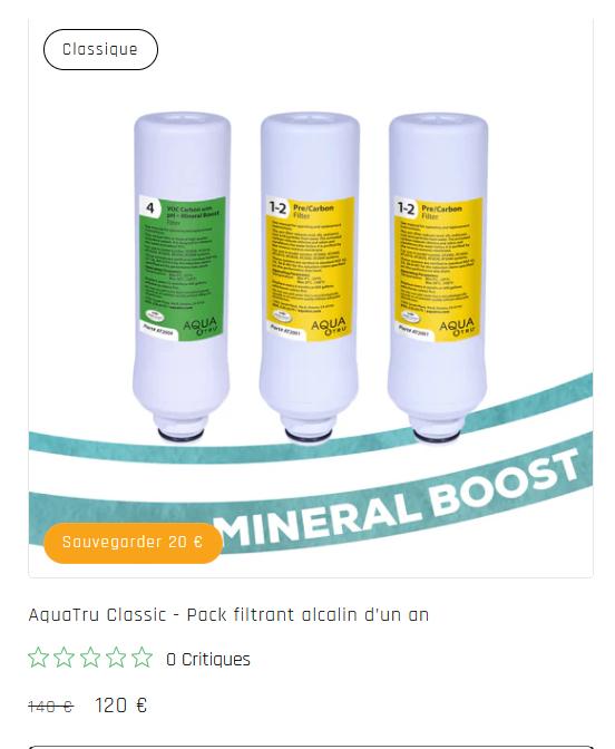 3 filtre eau Aquatru classique, Enlèvement ou Envoi, Neuf, Adoucisseur d'eau électrique