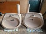 dubbele oud roze lavabo, Doe-het-zelf en Bouw, Sanitair, Ophalen, Gebruikt, Wastafel