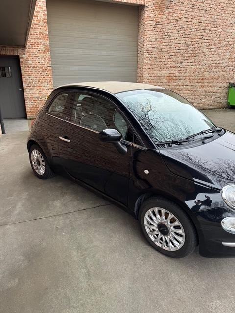 Fiat 500 cabrio, Euro 6, Cabriolet, Zwart, Handgeschakeld