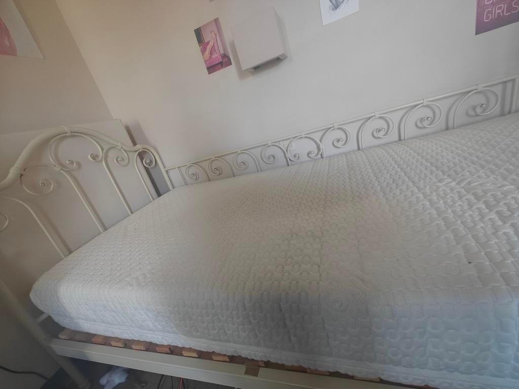 Ivoorkleurig metalen bankbed- maison DU monde, Kinderen en Baby's, Ophalen, Matras