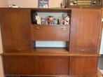 Vintage teak wandmeubel highboard mid century jaren 60, Huis en Inrichting, Ophalen, Gebruikt, 100 tot 150 cm, 150 tot 200 cm
