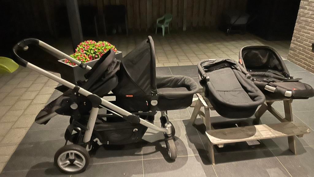 Dubbele Kinderwagen Topmark, Kinderen en Baby's, Kinderwagens en Combinaties, Gebruikt, Duowagen, Combiwagen, Ophalen