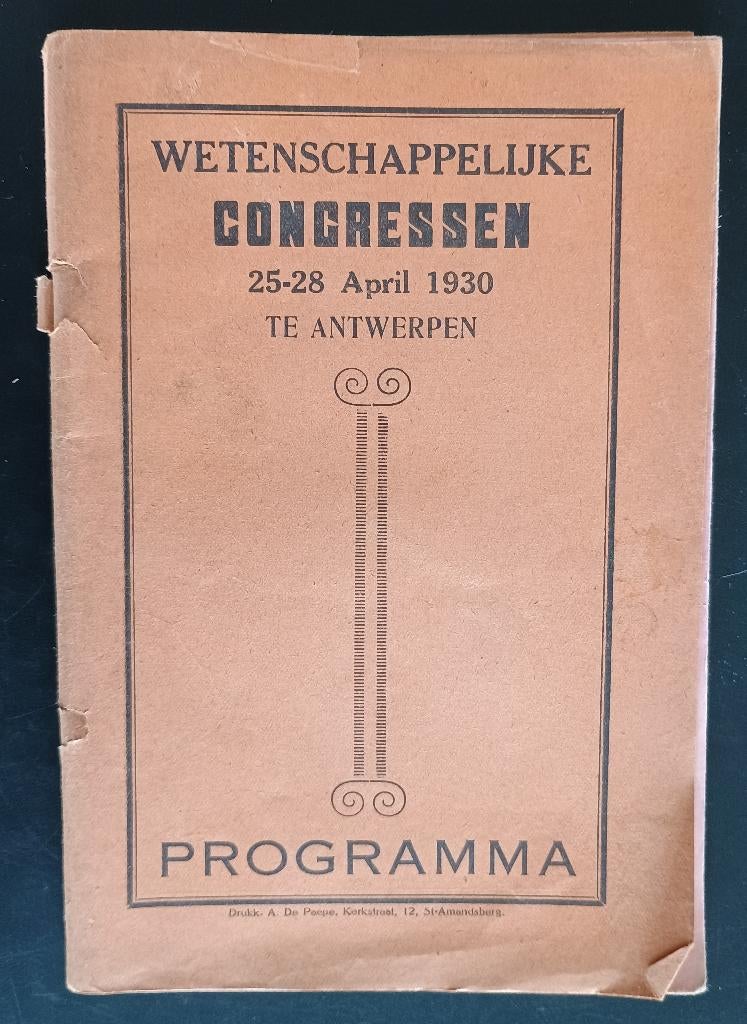 Wetenschappelijke Cngressen April 1930 te Antwerpen, Antiek en Kunst, Antiek | Boeken en Manuscripten, Ophalen of Verzenden