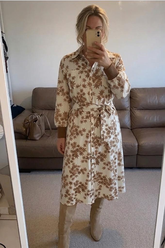 Jurk K-Design xl, Kleding | Dames, Jurken, Zo goed als nieuw, Maat 46/48 (XL) of groter, Overige kleuren, Onder de knie, Verzenden