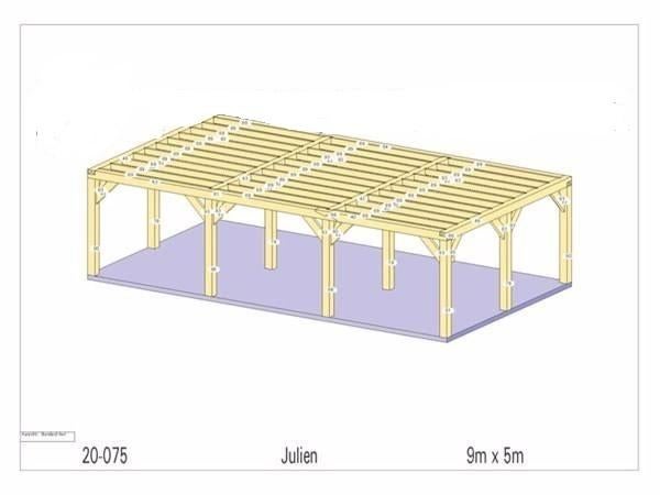 Douglas carport 9m x 5m, Jardin & Terrasse, Verrières, Neuf, Carport, Enlèvement