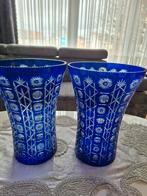 2 VASES EN CRISTAL DE BOHÊME BLEU A VENDRE URGENT, Enlèvement