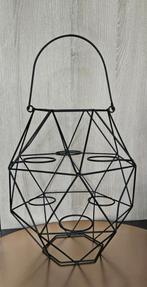 Décoration lanterne en métal noir, Enlèvement ou Envoi, Comme neuf, Métal, Chandelier
