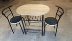 Table style bistrot avec 2 chaises, Enlèvement, Utilisé, 60 cm ou plus, Ovale