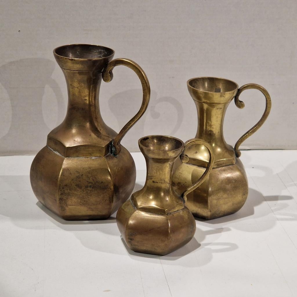 Set van 3 antieke bronzen vazen, Antiek en Kunst, Antiek | Brons en Koper, Brons, Ophalen of Verzenden