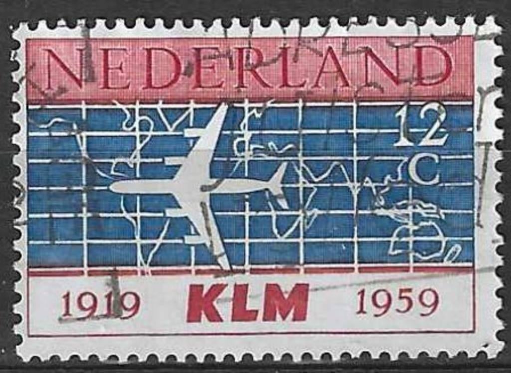 Pays-Bas 1959 - Yvert 710 - 40 ans de K.L.M. (ST), Timbres & Monnaies, Timbres | Pays-Bas, Affranchi, Envoi