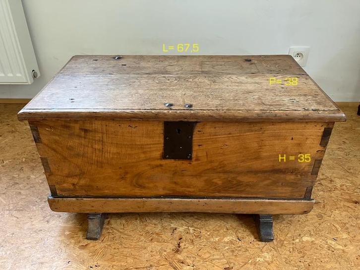Kleine antieke houten kist — eind 19e eeuw, Huis en Inrichting, Woonaccessoires | Kisten, Gebruikt, Minder dan 50 cm, Minder dan 50 cm
