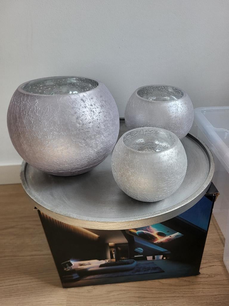 J-line theelichthouders+ronde schaal j-line, Huis en Inrichting, Ophalen, Schaal