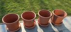 4 tuinbloempotten in kunststof - schalen op wieltjes, Tuin en Terras, Kunststof, Gebruikt, Rond, Minder dan 40 cm