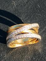 Geel-witgouden ring met stenen, Ophalen of Verzenden, Nieuw, Geel, Ring