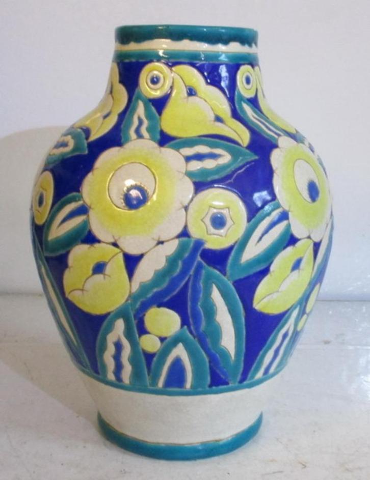 art deco Boch keramis Catteau gestyleerde bloem  108, Antiek en Kunst, Antiek | Keramiek en Aardewerk, Verzenden