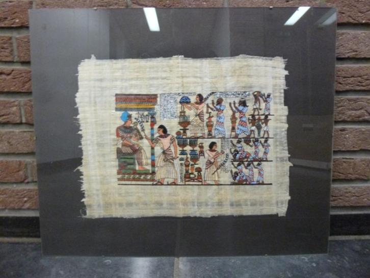 Ingelijst papyrus Offeringen aan de farao (50 x 60) NIEUW !, Huis en Inrichting, Woonaccessoires | Wanddecoraties, Nieuw, Ophalen of Verzenden