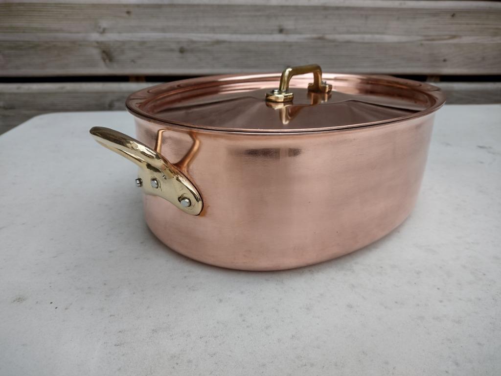 Belle casserole pro marmite en cuivre étamé marque Licorne 24