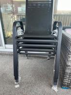 4 Zwarte tuinstoelen, Ophalen, Nieuw, Rvs, Stapelbaar