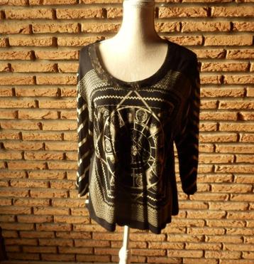 (20)- blouse femme t.44 noire beige - perla - beschikbaar voor biedingen
