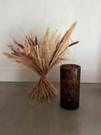 Leopard glazen vaas + droogboeket, Ophalen, Zo goed als nieuw