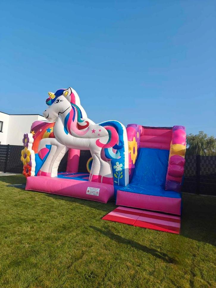 Unicorn Springkasteel, Hobby en Vrije tijd, Feestartikelen | Verhuur, Zo goed als nieuw, Ophalen