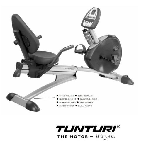 Ergometer hometrainer ligfiets met hartslagmeter TUNTURI, Sport en Fitness, Fitnessapparatuur, Gebruikt, Hometrainer, Benen, Buik