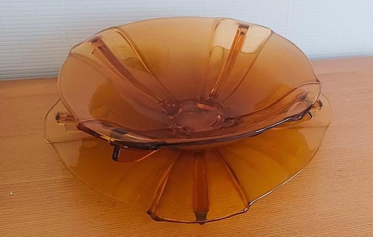 Fruitschaal met ART DECO-ondersteuning, Antiek en Kunst, Antiek | Glaswerk en Kristal, Ophalen of Verzenden