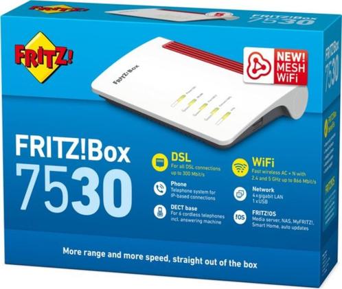 AVM FRITZ!Box 7530 router, Computers en Software, Routers en Modems, Zo goed als nieuw, Router met modem, Ophalen